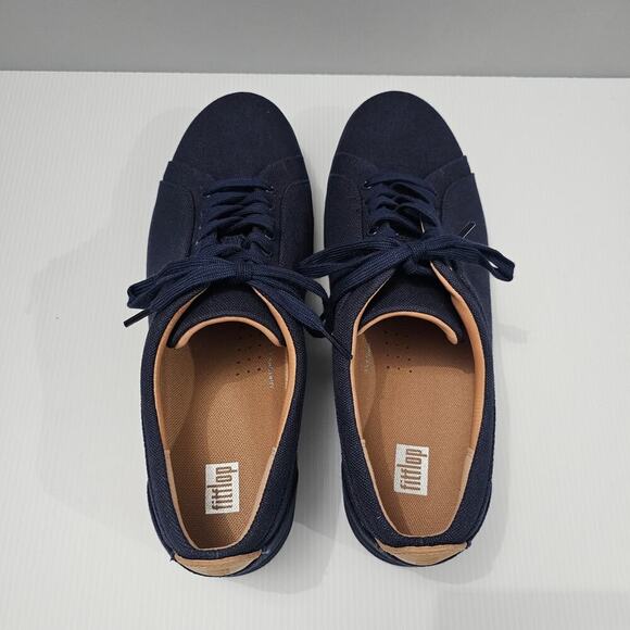 NEW Fitflop Rally Sneaker Trainer Casual Midnight Navy Canvas Size 11 - Picture 9 of 14